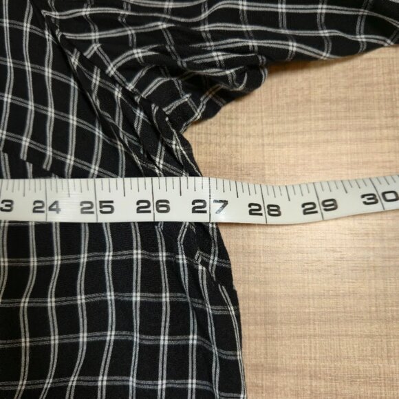 J. Jill Plaid Peter Pan Collar Top Women Size 3X Black Button Back Preppy Fall - Picture 5 of 9
